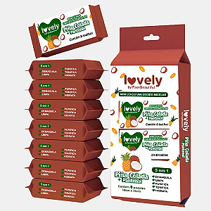 08 Pacotes Mini Lenço Umedecido Micelar Lovely Face Beautiful Pinã Colada + Pantenol FB711