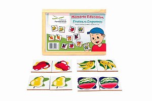 Memória Educativa - Frutas e Legumes - Jogo c/40 peças