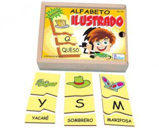 Alfabeto Ilustrado em Espanhol em madeira - 78 peças