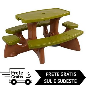 Mesinha Infantil em Plástico para Pic-Nic com 8 Lugares - Modelo Dino - Freso