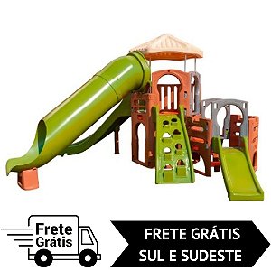 Playground Infantil Dinoplay com Escorregador em forma de Tubo - Freso