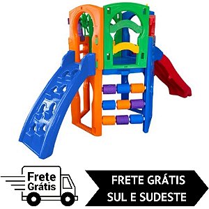 Playground Infantil Premium Prata com Escorregador - Freso