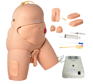 Simulador de Cateterismo Vesical, Bissexual, com Dispositivo de Controle e Cuidados com Colostomia