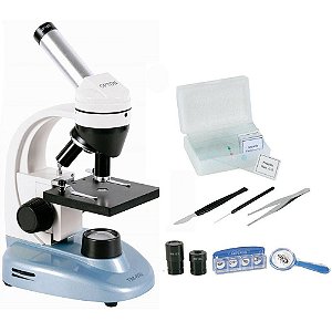 Microscópio Biológico Monocular com Ampliação de 40x até 640x e Iluminação a LED - TIM-600