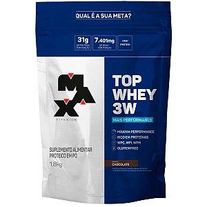 TOP WHEY 3W + PERFORMANCE - MAX TITANIUM - 1,8KG - REFIL