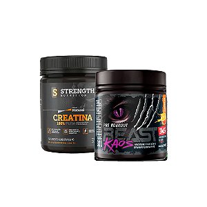 KIT CREATINA STRENGTH 300G + PRÉ-TREINO BEAST KAOS 300G 3VS