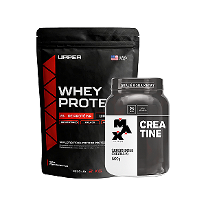 KIT WHEY 3W 2KG UPPER + CREATINA 500G MAX TITANIUM