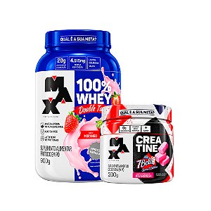 KIT WHEY DOUBLE TASTY + CREATINA 7 BELO MAX TITANIUM