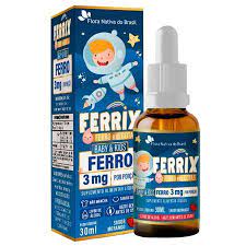 FERRIX FERRO EM GOTAS KIDS SABOR MORANGO 30ML FLORA NATIVA