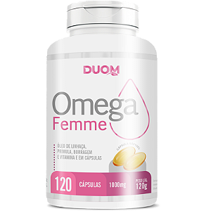 OMEGA FEMME LINHACA BORRAGEM E PRIMULA 120 CAPSULAS X 400MG DUOM