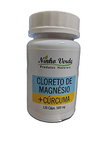 CLORETO DE MAGNESIO PA COM CURCUMA 120 CAPSULAS 500MG NINHO VERDE