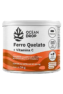 FERRO QUELATO E VITAMINA C 60 CAPSULAS 500MG OCEAN DROP