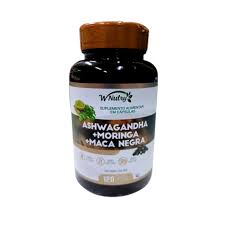 ASHWAGANDHA MORIGA MACA NEGRA 120 CAPSULAS 500MG W NUTRY