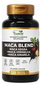 MACA BLEND NEGRA VERMELHA AMARELA 120 CAPSULAS 500MG W NUTRY