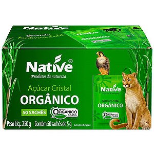 ACUCAR CRISTAL ORGANICO NATIVE CAIXA 50 SACHES DE 5G