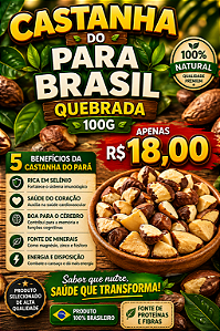 CASTANHA DO PARA BRASIL QUEBRADA 100G