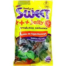 BALAS DE ALGAS MARINHAS 500G SABOR FRUTAS SWEET JELLY 80 UNIDADES