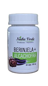 BERINJELA COM ALCACHOFRA 60 CAPSULAS 500MG NINHO VERDE