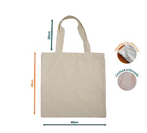 Sacola Ecobag Algodão S/zíper L=40 A=40