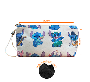 Necessair Triangular estampada - c/zíper A=11,5 X L=25,5 X P=7,5cm