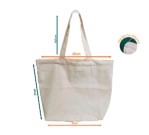 Ecobag Canoa Algodão c/zíper L=45 x A=37
