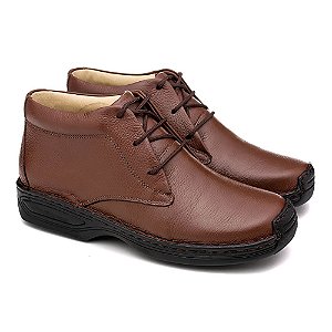 BOTA MASCULINA SUPER MACIA FRANCA BRASIL EM COURO LEGÍTIMO COR CHOCOLATE 16015