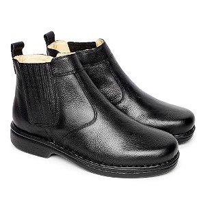 BOTA MASCULINA SUPER MACIA FRANCA BRASIL EM COURO LEGÍTIMO COR PRETO 690