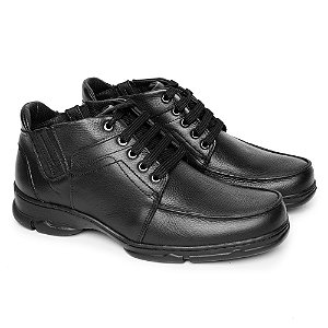 BOTA MASCULINA SUPER MACIA FRANCA BRASIL EM COURO LEGÍTIMO COR PRETO 2093