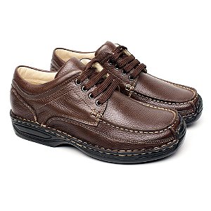 SAPATO MASCULINO EM COURO LEGÍTIMO SUPER MACIO FRANCA BRASIL COR BROWN 16000