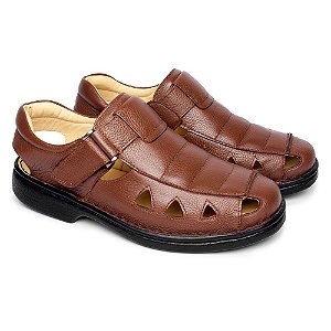 SANDÁLIA MASCULINA FRANCA BRASIL SUPER MACIA EM COURO LEGÍTIMO COR CHOCOLATE 658