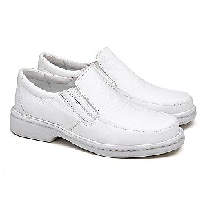 SAPATO MASCULINO BRANCO CONFORTAVEL EM COURO LEGITIMO SUPER MACIO FRANCA BRASIL 606