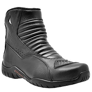 BOTA MASCULINA MOTOCICLISTA EM COURO NATURAL A301