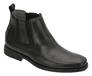 BOTA MASCULINA MACIA EM COURO NATURAL COR PRETA E481