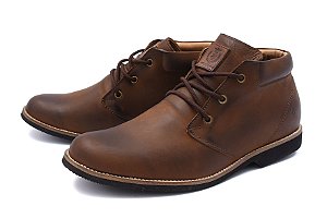 BOTA MASCULINA CASUAL EM COURO LEGÍTIMO FRANCA BRASIL COR TAUPE SG1100