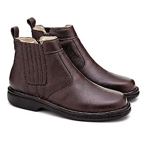 BOTA MASCULINA SUPER MACIA FRANCA BRASIL EM COURO LEGÍTIMO TAMANHOS ESPECIAIS COR BROWN 690