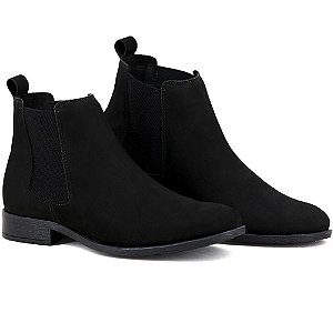 BOTA MASCULINA BOTINA EM COURO NATURAL CHELSEA PRETA E771