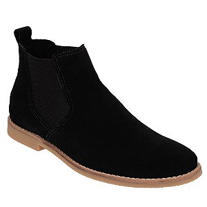 BOTA MASCULINA BOTINA EM COURO NATURAL CHELSEA PRETO E502