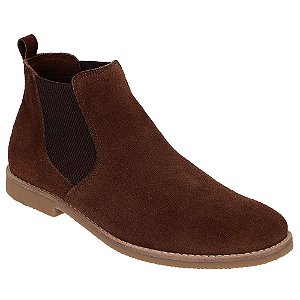 BOTA MASCULINA BOTINA EM COURO NATURAL CHELSEA CAFÉ E502