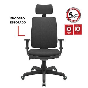 Cadeira Brizza Presidente Soft - Braços 3D e Autocompensador Slider - Plaxmetal