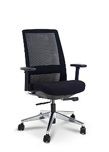 Cadeira para escritório giratória presidente 29001 - BRAÇO 3D - Linha C4 - Cavaletti - Base Alumínio
