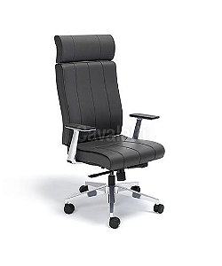 Cadeira Presidente Giratória Essence Syncron Braços 4D Base aluminio - Cavaletti 20501