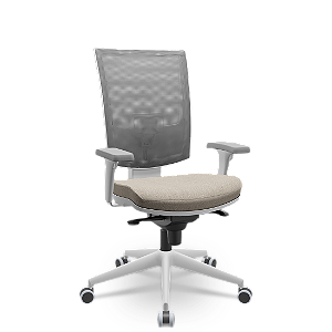 Cadeira Presidente Flash EmTela, Cinza, Ergonômica - Sincron Plaxmetal