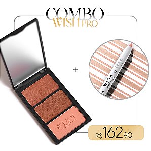 COMBO WISHPRO - (CONTOUR TRIO PALETTE MEDIUM + WISH EYEPENCIL COR NUDE) - Michelly Palma - WishPro