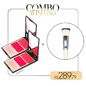 COMBO WISHPRO - ( 2 BLUSH TRIO PALETTE + 1 PINCEL KABUKI M320 ) - Michelly Palma - WishPro