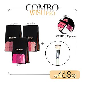 COMBO WISHPRO - ( 3 BLUSH TRIO PALETTE + 1 PINCEL KABUKI M320 ) - GRÁTIS 4ª PALETA TRIO BLUSH (NERINE) - Michelly Palma - WishPro