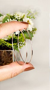 Argola Lisa Fina em Aço Inoxidável - 4,5 cm