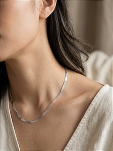 Chocker Laminada em Prata 925