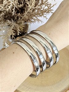 Bracelete Liso Abaulado, 5 mm em Aço Inoxidável