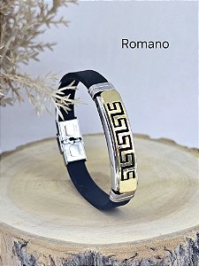 Pulseira Masculina de Silicone e Aço Inoxidável