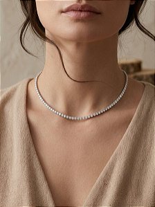 Choker Riviera em Aço Inoxidável com Fecho Relógio